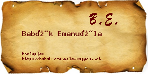 Babák Emanuéla névjegykártya